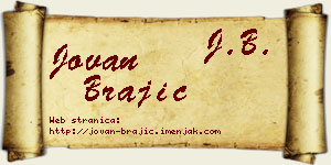 Jovan Brajić vizit kartica